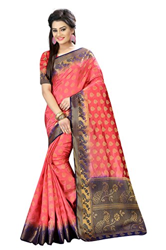 Pink Colour Nylon Dyeable Saree With Unstitched Blouse Piece, Free Size.