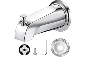 Tub Spout with Diverter, Slip on Bathtub Replacement Cover Ring Compatible 1/2” Copper Pipe (5/8" Diameter) Universal Bath Fa