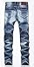 NITAGUT Men's Ripped Slim Fit Tapered Leg Jeans Ripped Blue-US 30