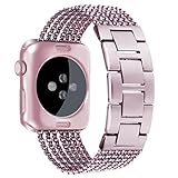For Apple Watch Band 42mm 38mm,Oitom New fashion Stainless steel Replacement Wristband Straps with Plated TPU Protective Bumper Case for Apple Watch Series 3,Series 1,Series 2,Apple Watch Edition