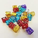 Mixed Multi Colors Dread Lock Dreadlocks Beads Metal Cuffs Hair Decoration Filigree Tube [24pcs] by Magic