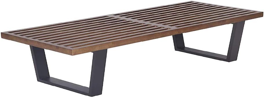 MLF George Nelson Platform Bench (3, Wooden Entryway Bench, 6 Feet in Dark Walnut Painted Ash Wood