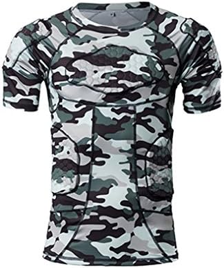oppsu Mens Padded Compression Shirt and Short- Basketball Football Soccer Hockey Rugby Training Protective Gear