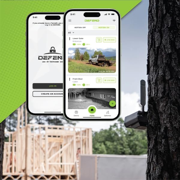 TACTACAM DEFEND 4G CELLULAR SECURITY CAMERA WITH LIVE VIEW, 4K PHOTO, 1080P VIDEO, NO WI-FI NEEDED, NIGHT VISION, BATTERY POWERED, REMOTE PROPERTY AND OUTDOOR MONITORING
