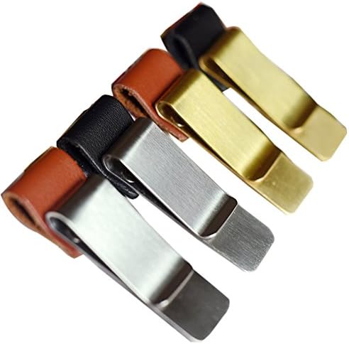 Fittoway 4 Pcs Traveler Notebook Leather Pen Pencil Loop Holder Stainless Steel Clip for Notebooks,Sketchbook
