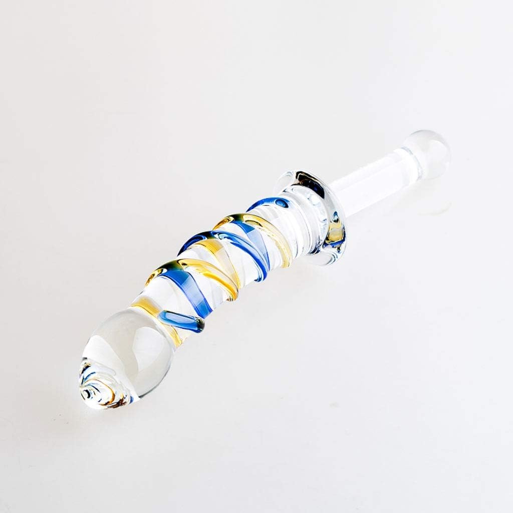 YGZ Crystal Glass Wǎnd with Handle for Women Thread Glossy and Comfortable Fit Skin Hand-held Pleǎsure Wǎnd Jeans