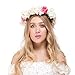 Valdler Champagne Rose Flower Crown for Festival Wedding Party (1 pcs)