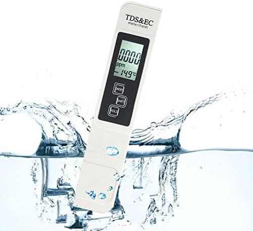 Water Quality Test Meter Handheld Digital TDS Tester Meter with Battery Included 3-in-1 Accurate(TDS,EC,Temperature), 0-9999 ppm, 0-9999us/cm,+/-2% High Accuracy,0.1-80.0℃,32.0-176.0℉-White