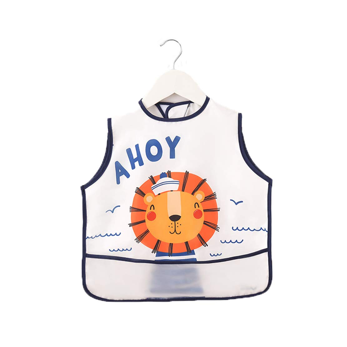 Baby Printed Bibs Sleeveless Waterproof Feeding Bibs Breathable Apron Bibs Weaning Bibs Baby Painting Apron Bibs Anti Dressing Bids Unisex Baby Drool Foods Bibs for Toddlers Infant 2 to 3 Years Old