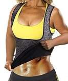Eleady Womens No Zipper Hot Sweat Slimming Neoprene Shirt Vest Body Shapers (M Fits 30.3-32.6 Waistline, Grey)