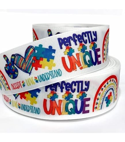 Autism Awareness Ribbons Bulk Autism Awareness Grosgrain Ribbon - 1.5 ...