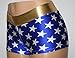 Dilly Duds Blue and White Stars with a Gold Waist. Perfect for Cosplay. (Adult Large)