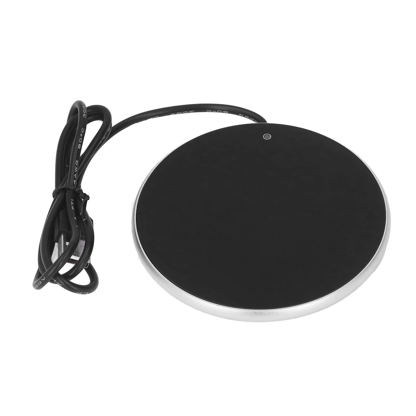 Heating Cup Mat, 55°C Constant Temperature Waterproof Touch Control Coffee Tea Warmer for Home Office, Bedroom, Study, Travel, Desk Use, Silver