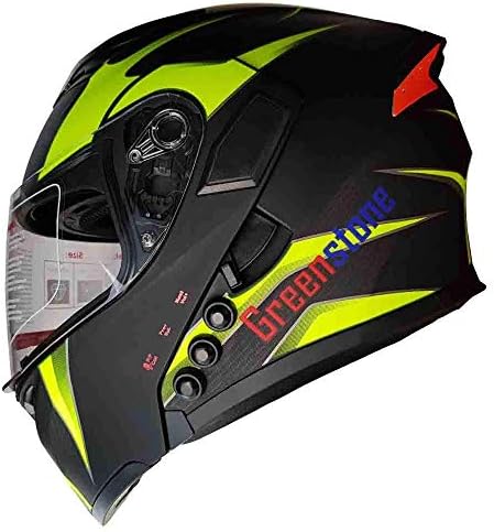 Green Stone G6 Flip-Up Smart Dual Bluetooth Helmet with Brake/Indicator Light & Voice Assistance Medium 580MM (Medium)