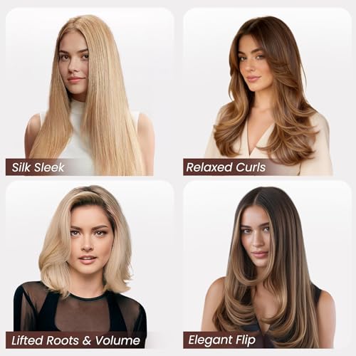 GLAMUP Beauty Real Infrared Thermal Brush, Infrared Heat for Less Damage & More Shine, Extra-Long Barrel for Long Hair, Creates Soft Waves, Volume & Face-Framing Flicks, Pink
