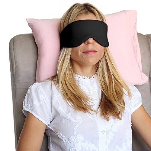 HappyLuxe Escape Sleep Mask Eye Mask, Jet Black, Great for Sleep, Flights,Travel