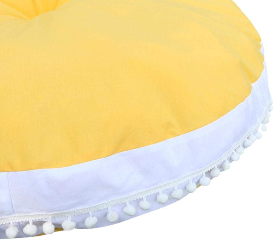 Salon Meetgre Tapis Sol Bebe Rond Coton Epais Pour Siege Tapis Parc Bebe Doux Rond Avec Tissu Boule De Coton 35 43 X 7 87 Pouces Tapis De Jeu Ramper Bebe Pour Chambres Moquettes