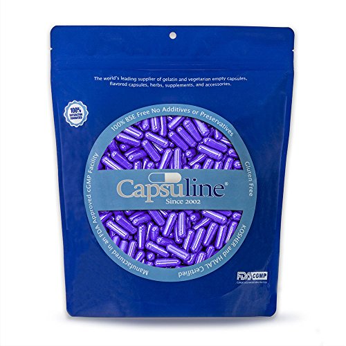 Capsuline Colored Gelatin Empty Capsules Size 4 Purple/Purple 1000 Count