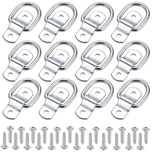 CZC AUTO 12 Pack D Ring Tie Down Anchors 1/4" Heavy Duty Iron Trailer