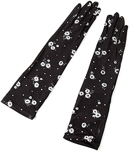 long gloves for women Arm Sleeves UV Protection Touch screen Gloves Sun Block Driving Anti-skid sunscreen gloves (black)