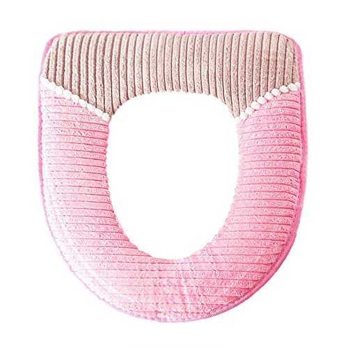Toilet Seat Mat,Quaanti All Shape Toilet Cover Seat Lid Pad Bathroom Protector Closestool Soft Warmer Bathroom Protector (Pink)