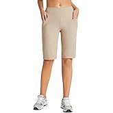 baleaf Women's 12" Bermuda Shorts Long Shorts Knee Length Running Walking Workout Athletic Stretch Pockets