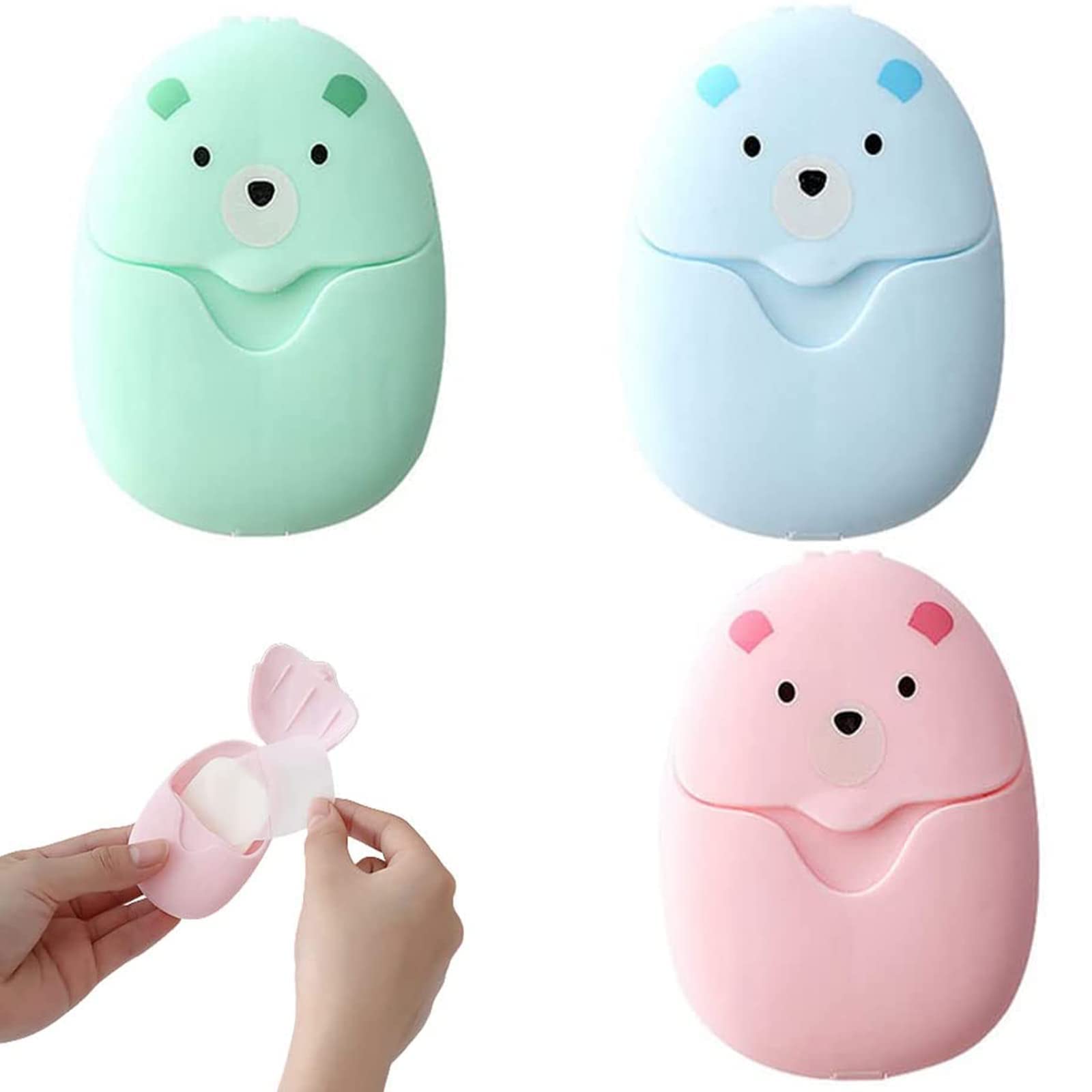 JEOPKO 3Pcs Disposable Soap Paper,Disposable wipes，Foaming Paper Flakes Portable Travel Sheets for Camping Hiking Outdoor Cleaning Hand，150