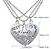 Bestjybt Best Friends Forever Split Heart Pendant Necklace BFF Valentine Heart Friendship Necklace Set of 3