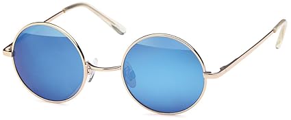 Balinco Sonnenbrille mit runden Gläsern und schmalem Metall Gestell, Bügel mit Federscharnier