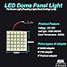 YM E-Bright 4-Pack Super White 5050 36-SMD LED Panel Dome Lamp Car Interior Reading Plate Light Roof Ceiling Interior Wired Lamp With 4 x BA9S Adapter,4 x T10 Adapter,4 x Festoon Adapter (DC-12V)