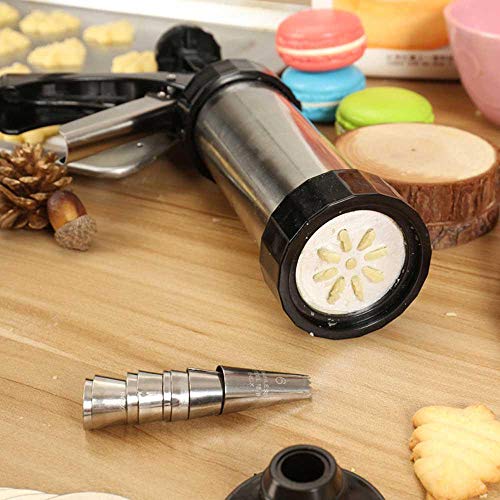 TEEPAO Cookie Press Gun, 13 Stainless Steel Disc Shapes Spritz Cookie Maker Kits and 8 Piping - Versatile, Reusable, for Christmas Party/Birthday Celebration/Anniversary Biscuit Decoration - Thumbnail 7