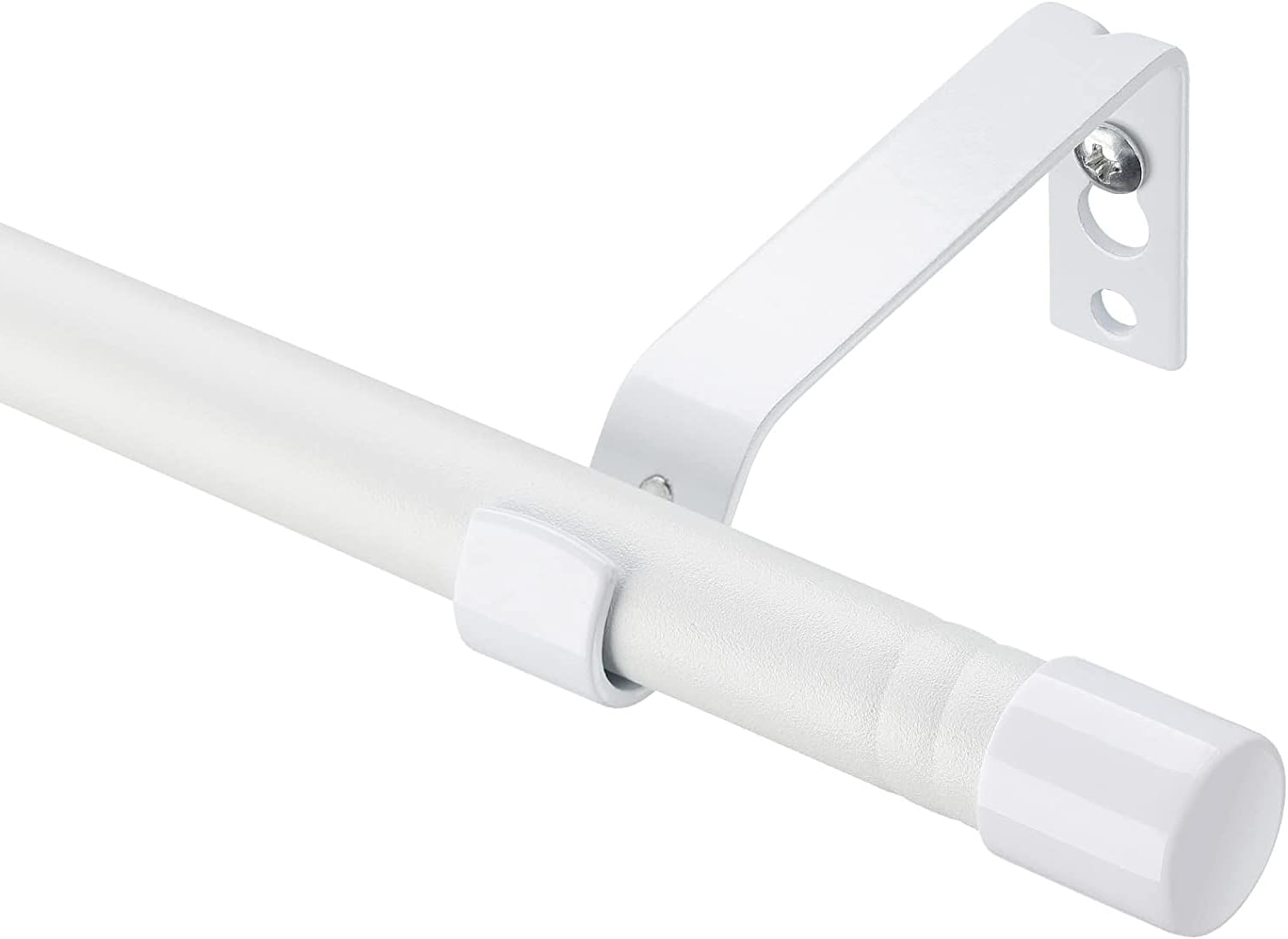 INFLATION Curtain Poles with White Finials 76 to 157 cm, Frosted White Curtain Pole with Brackets Fittings Set Window Poles for Living Room & Outdoor — image 1