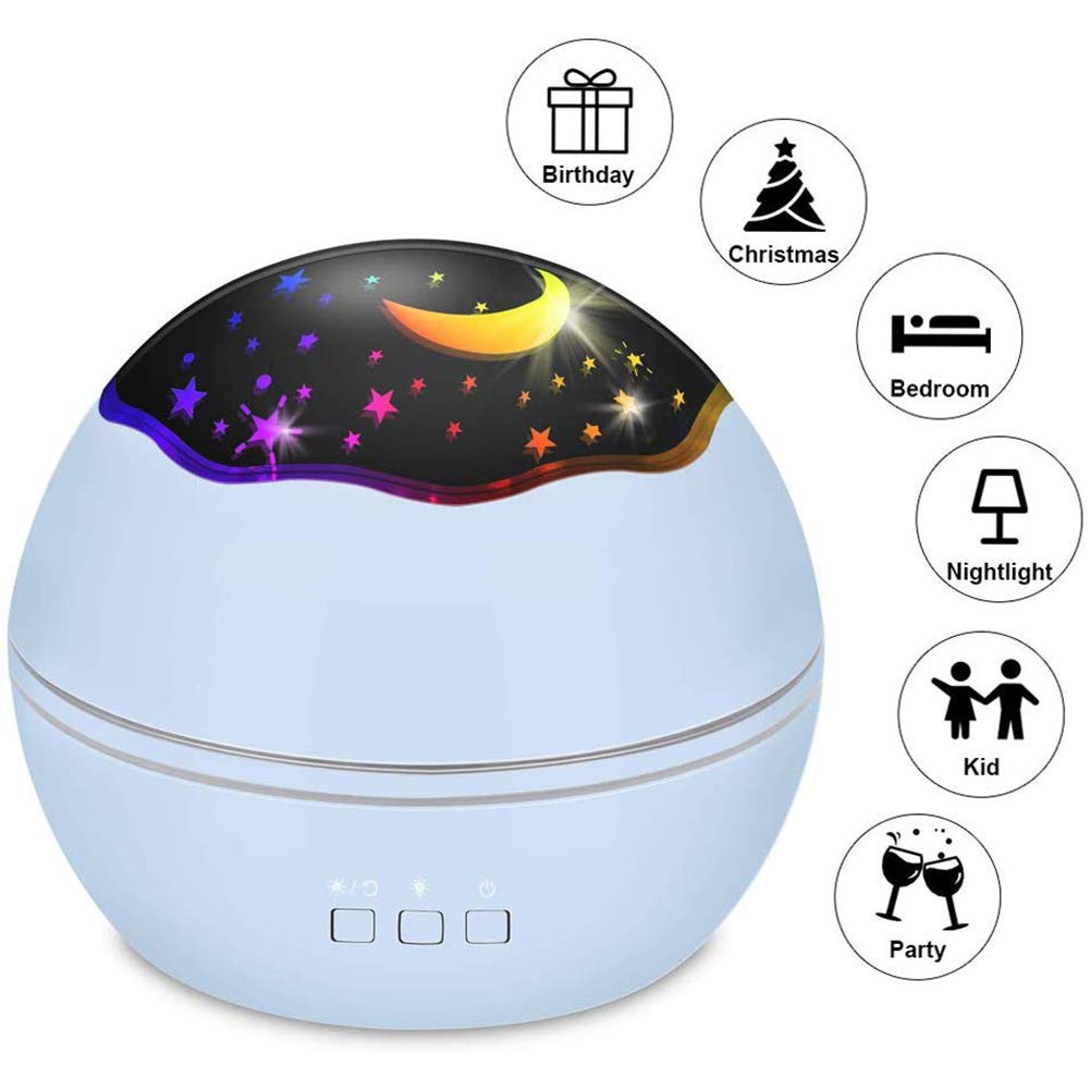 XLQF Iluminación De La Lámpara Niños Noche De Luz LED Giratoria ...