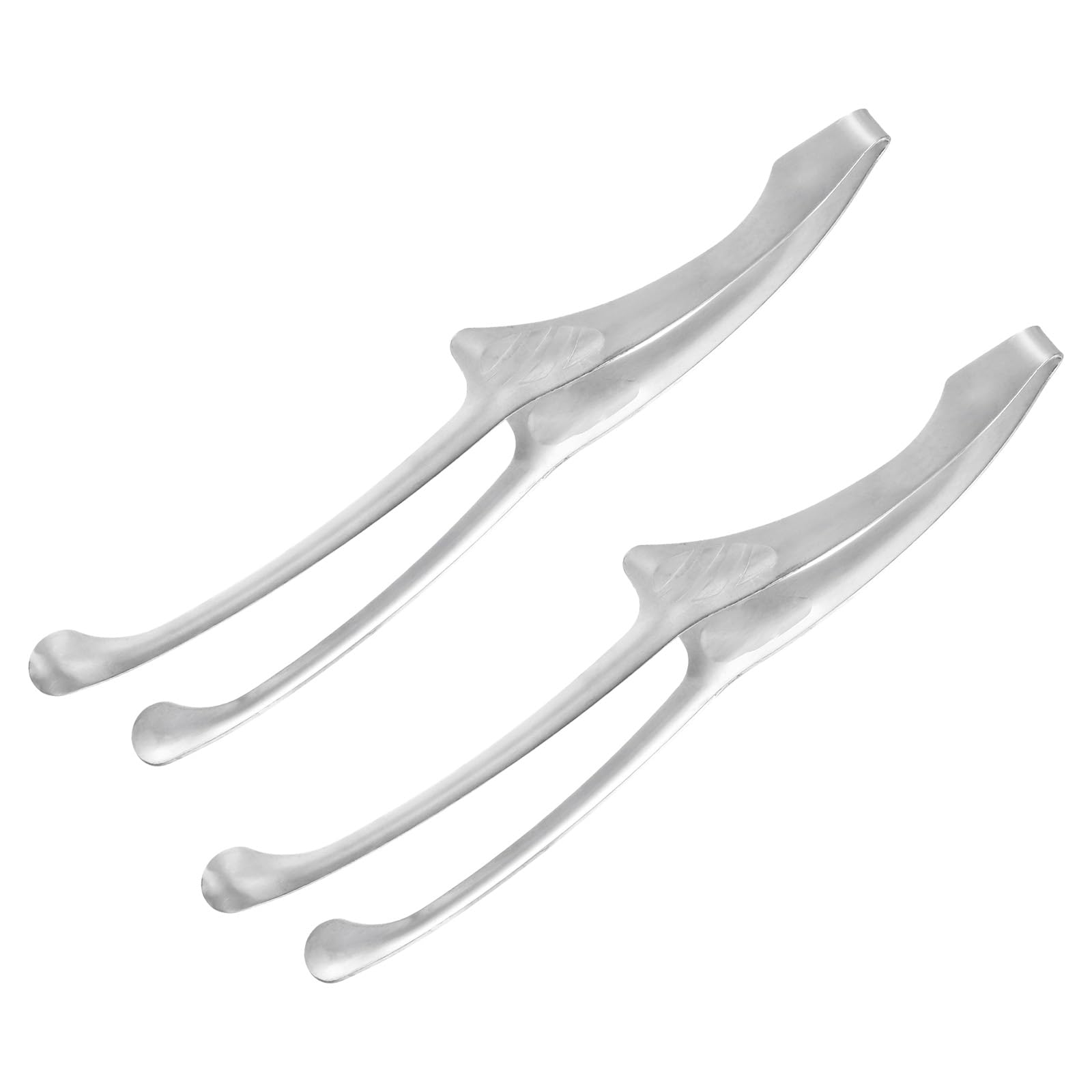 uxcell Serving Tongs, 2pcs 10 Inch - Stainless Steel Ice Tongs, Mini Sugar Tongs for Appetizers, Charcuterie, Dessert, Tea Party, Bar, Cafe (Silver)
