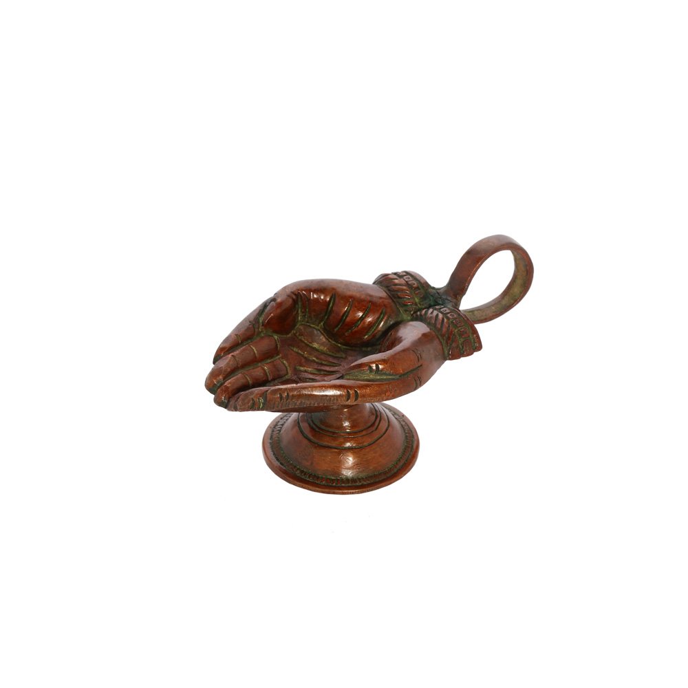 NKlaus Giving Hands incense burner incense stand brass handwork deco brown new 1581