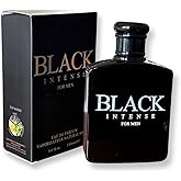BLACK INTENSE for Men Eau de Parfum for Men - 3.4 Fl Oz - Perfect blend of Sage, Lemon and Absinthe for a Sophisticated Scent