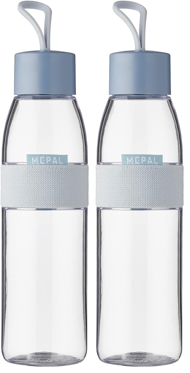Mepal – Water Bottle Ellipse – Reusable Water Bottle – Leak Proof Drinking Bottle Suitable For Carbonated Drinks – BPA-Free - 500 ml – Nordic Blue (Pack of 2) — image 1