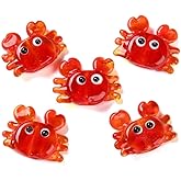 DanLingJewelry 10Pcs Handmade Lampwork Glass Crab Beads Red Ocean Sea Animal Theme Beads for DIY Bracelet Necklace Earring Jewelry Making