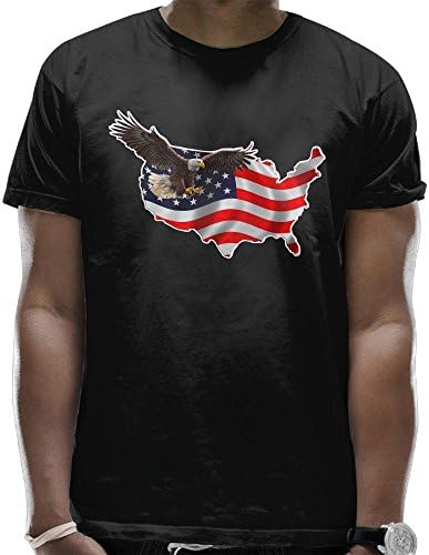 XTMZ Mens American Eagl Flag Crew Neck T-Shirts Breathable Slim Fit Cotton Summer Short Sleeve Top