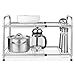 HOMFA Under Sink Expandable Cabinet Organizer Storage Rack Kitchen and Bath Multipurpose Tidy Stacking Shelf 2 Tier