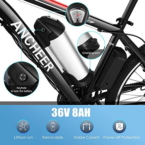 ANCHEER 500W/250W Electric Bike Adult Electric Mountain Bike, 26