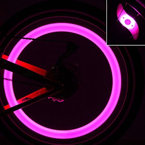 4pcs Bike Spoke Light, Spokelit Bicycle Lights, Bicycle Wheel Lights, Bicycle Flash LED Cycling Bike MTB Wheel Tire Valve Spoke Light, Used for Safety and Warning 2pcs Pink 2pcs Colorful 2pcs Yellow