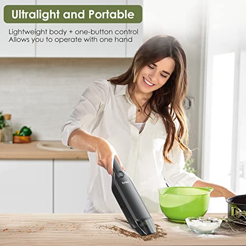 lynker Aspirateur à Main sans Fil, 12000Pa Aspirateur à Main Portable, Aspirateur Voiture Puissant 2600mAh Charge Rapide avec Hepa Filtre Lavable, pour Les Chambre, Voiture, Maison, Poils d\'animaux