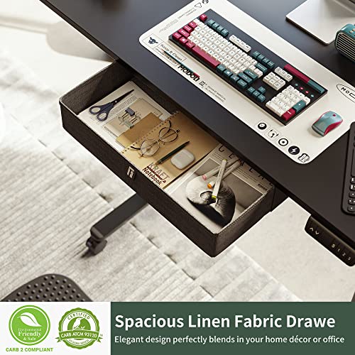 FEZIBO Standing Desk with Drawer, Adjustable Height Electric Stand up