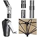 Yescom 9Ft Beige Outdoor Patio Half Umbrella Cafe Wall Balcony Door 5 Ribs Tilt Aluminum Sun Shade