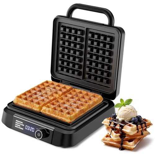 Waffle Maker, 1200W Belgian Waffle Maker by Novalife - Used condition - US$24.18