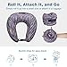LANGRIA Memory Foam Neck Pillow U-Shape Travel Pillow Ergonomic Contoured Design with Adjustable Neck Size Washable Cover for Plane Train Car Bus Office (Striped Arctic Purple)