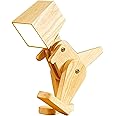 Artistic Gifts Wooden Dinosaur Table Lamp Kids Room, Bedroom Study, Office | Adjustable Dog Shape Portable Cute Animal Desk Lamp Unique Night Lamp Dimmable, Touch Control, Warm White Light. (Nature)