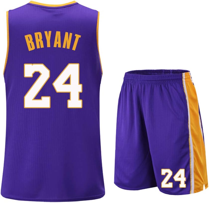 Suitable for Kobe Bryant NO.24 Los Angeles Lakers Fans Men's Women's Basketball Jerseys Adults Youth Sportswear Shirt Vest + top Summer Shorts Two-Piece Suit