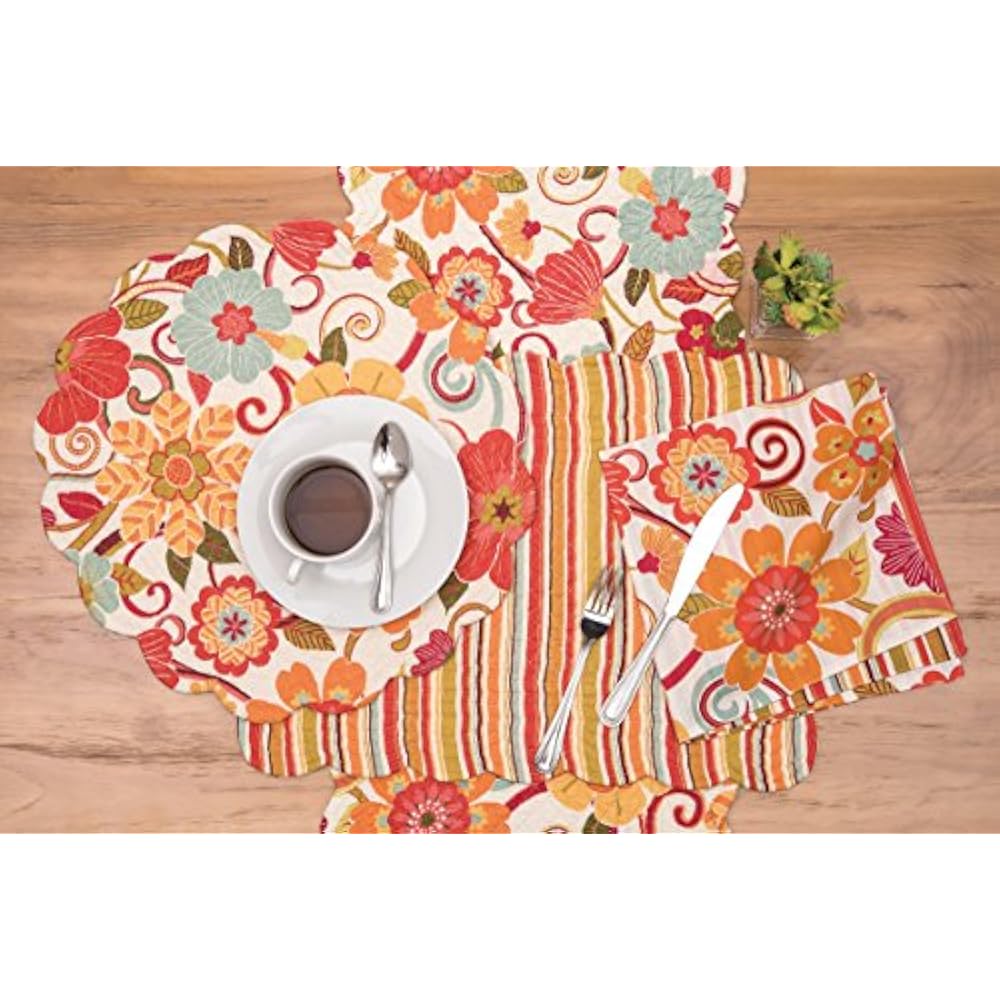 Giselle Table Runners 13x19 Quilted Rectangular Placemat Set Of 6 Home